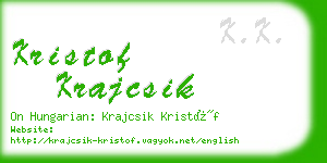 kristof krajcsik business card